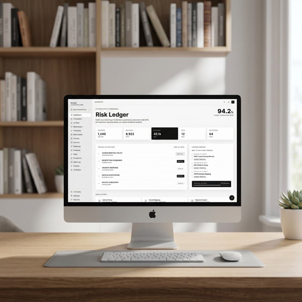 Govscape dashboard on MacBook showing exceptions view