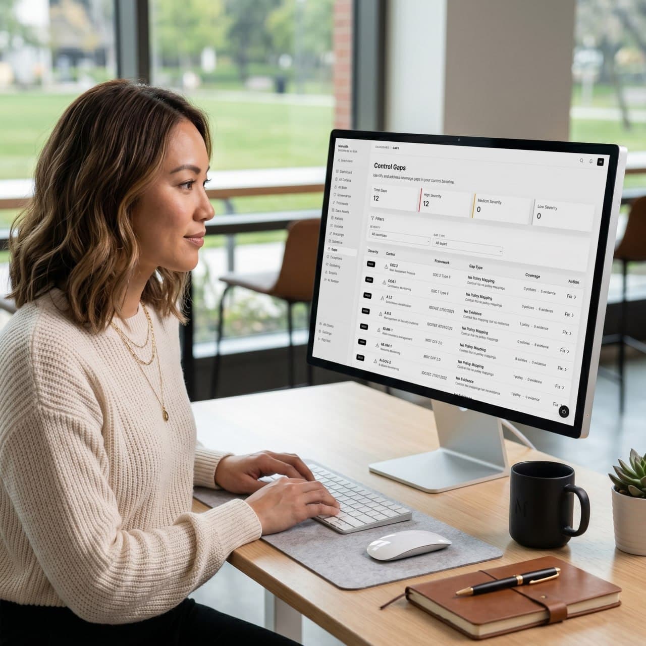 Govscape Control Gaps dashboard on iMac